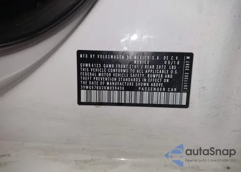 2019 Volkswagen Jetta 1.4T Sel Premium from USA, damaged, VIN 3VWG57BU2KM039436